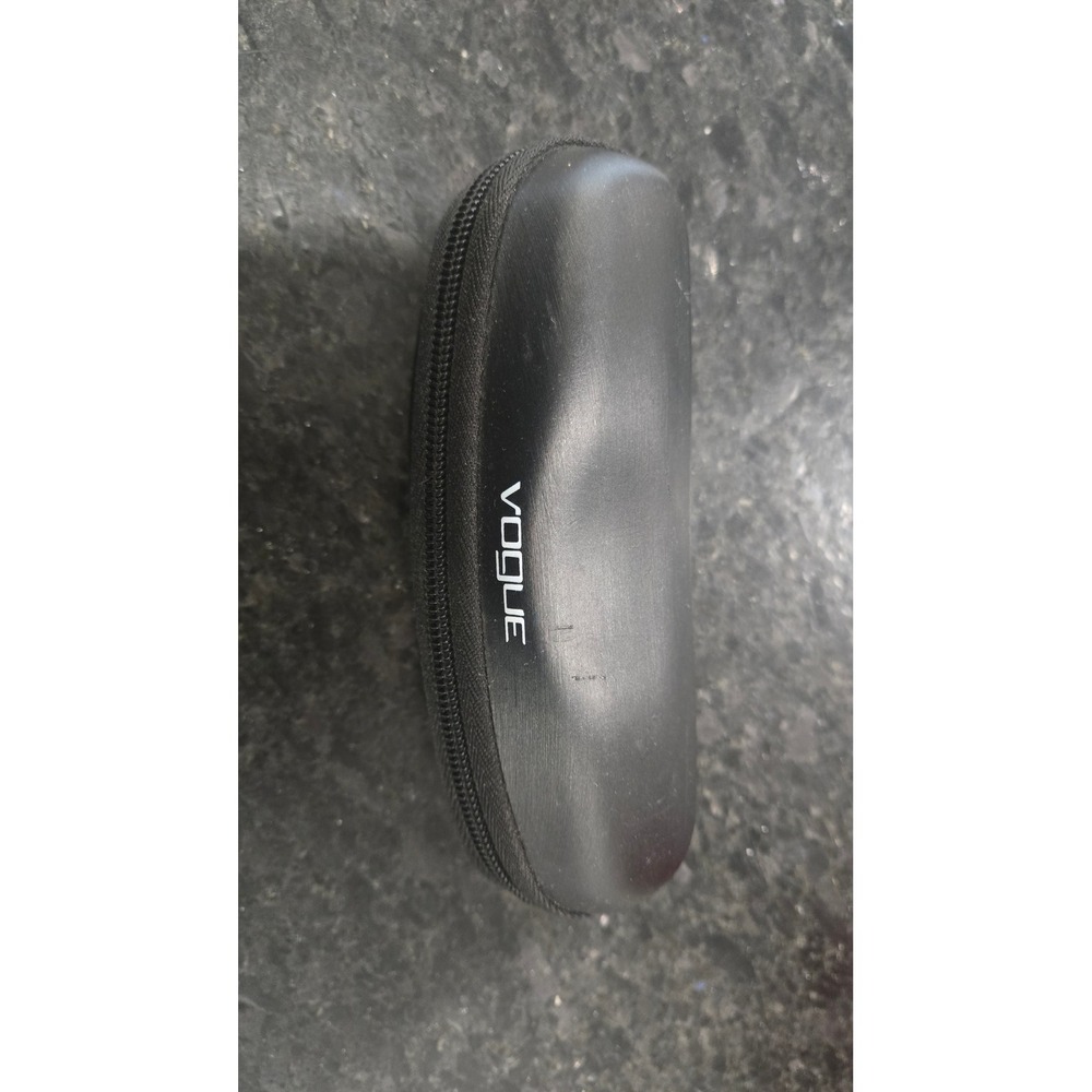 Vogue‎ Black Hard Shell Glasses Case Zipper Closure Protective Eyewear Holder